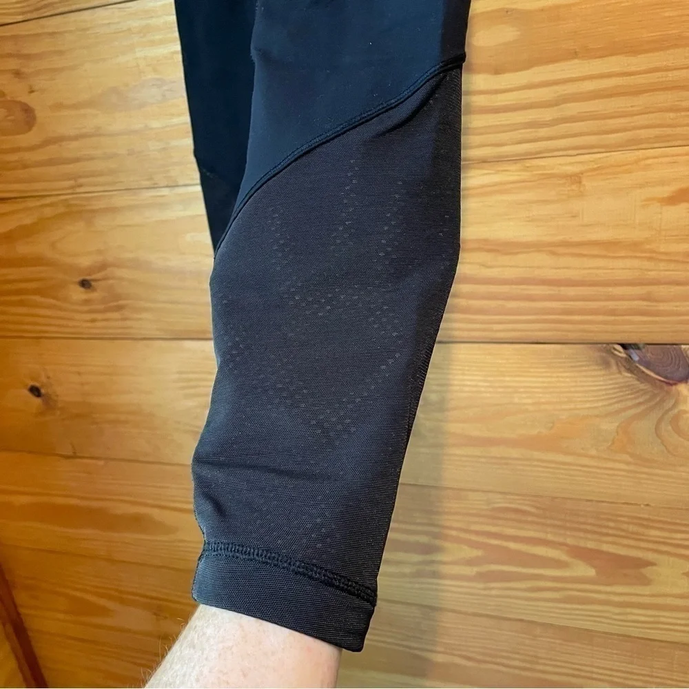 Lululemon Black Mesh 28” Full Length High Rise Activewear Workout Leggings 4